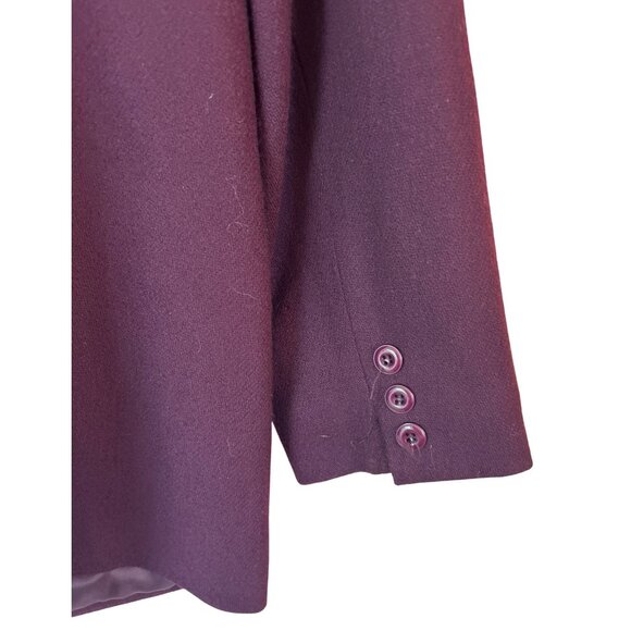Worthington Women's Size 16 Burgundy Blazer 100% Wool Office Career - Picture 7 of 16